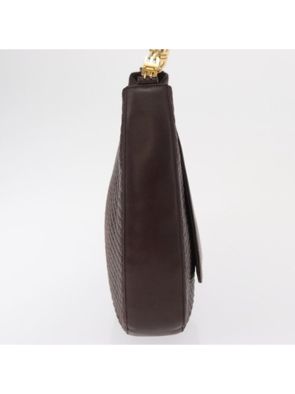 Authentic BALLY Shoulder Bag Leather Brown Gold - Picture 12 of 16